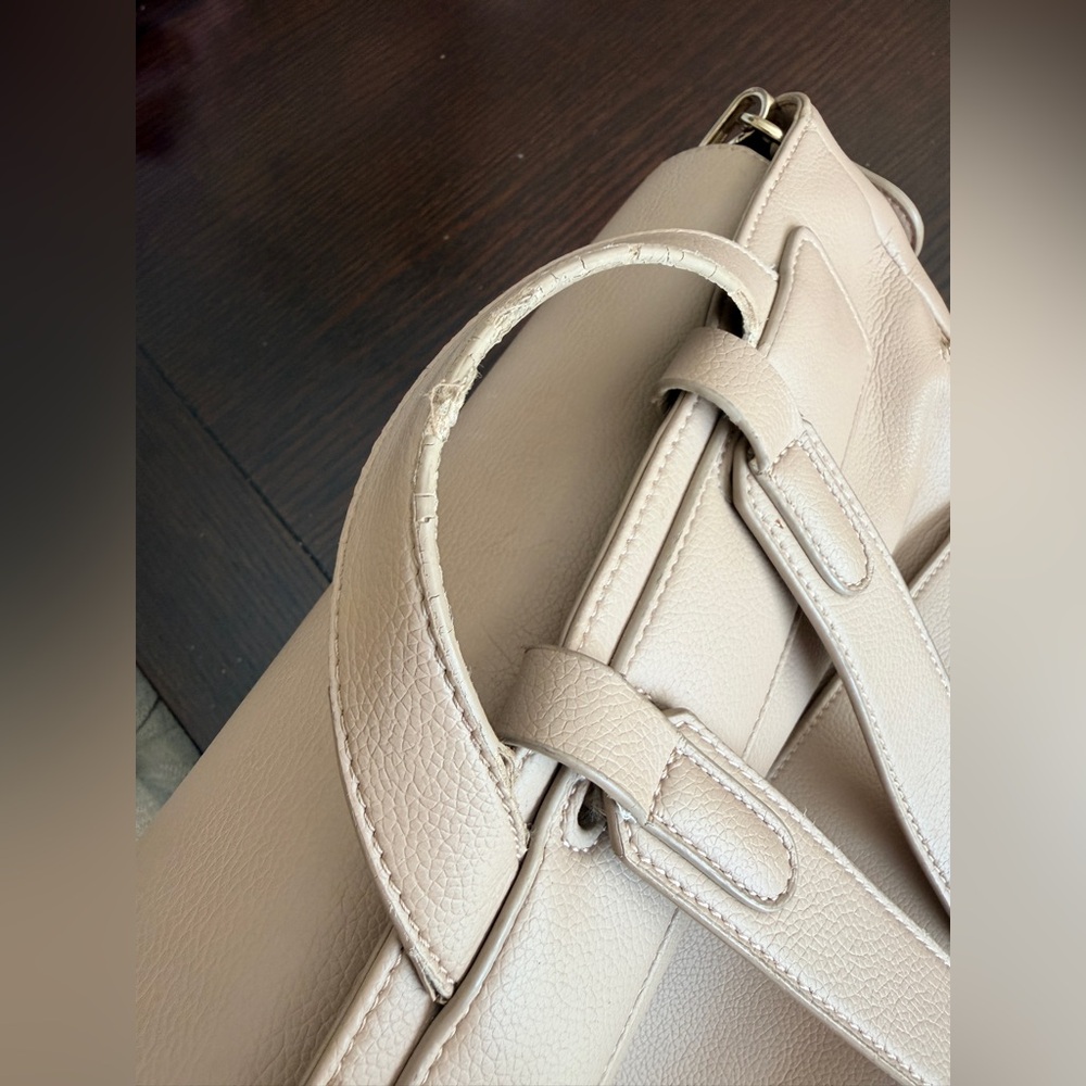Mina Baie Kinney Diaper Bag Backpack Weekender in Sand Vegan Leather - Picture 13 of 15
